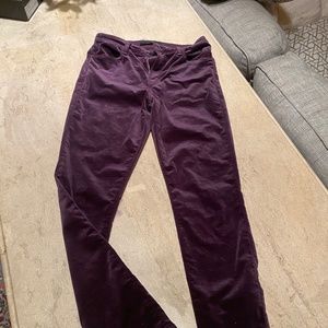 J Brand Maria High rise skinny - dark purple velvet pants/jeans